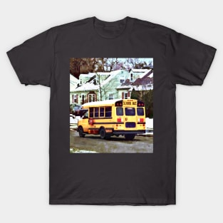 School Bus Driving Home in Winter T-Shirt